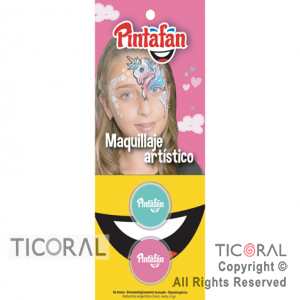 MAQUILLAJE ARTISTICO CELESTE Y ROSA (BLISTER X 2 UNID - 4GR) (PACK X 3 BLISTER)